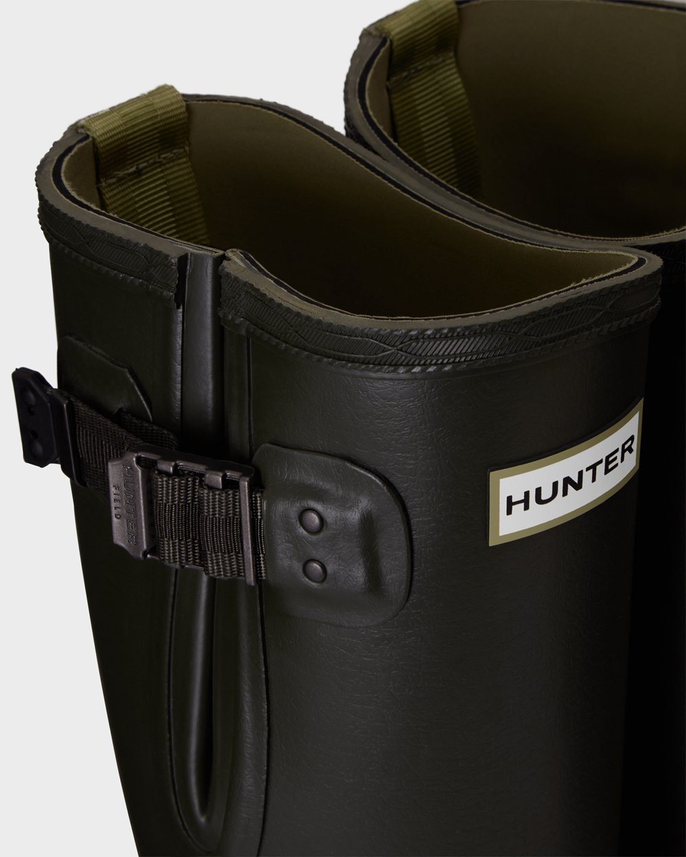 Botas de Lluvia Altas Hunter Mujer - Balmoral Side Adjustable 3Mm Neoprene - Verde Oscuro Oliva - XO